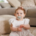 Smoczek uspokajający anatomiczny BabyOno silikon świeci 6m+ 2pak sage ecru