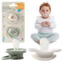 Smoczek uspokajający symetryczny BabyOno silikon świeci 6m+ 2pak sage ecru
