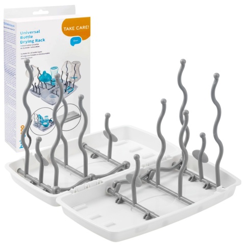 Suszarka do butelek i smoczków Babyono składana z podstawką 12 uchwytów