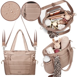 Torba do wózka szpitala dla mamy i dziecka do samolotu Babyono Cami beżowa