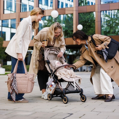 Torba do wózka szpitala dla mamy i dziecka do samolotu Babyono Cami beżowa
