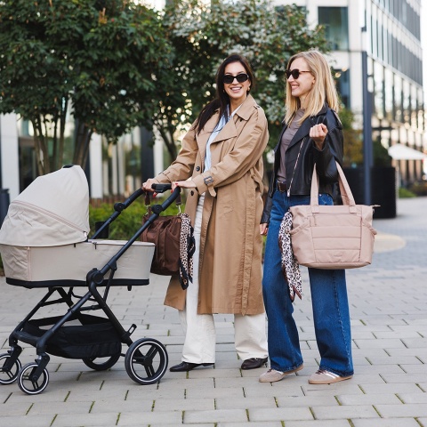 Torba do wózka szpitala dla mamy i dziecka do samolotu Babyono Cami beżowa