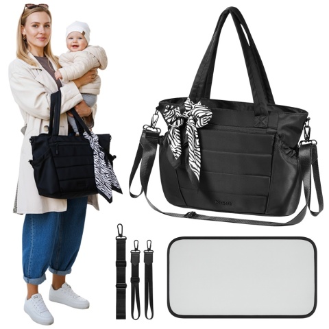 Torba do wózka szpitala dla mamy i dziecka do samolotu Babyono Cami czarna