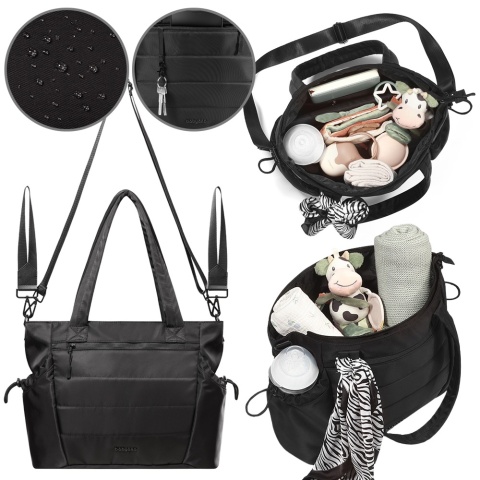 Torba do wózka szpitala dla mamy i dziecka do samolotu Babyono Cami czarna