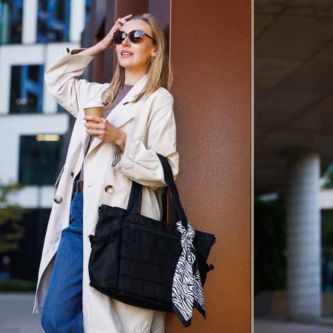 Torba do wózka szpitala dla mamy i dziecka do samolotu Babyono Cami czarna