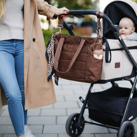 Etui na smoczek BabyOno pojemnik uniwersalny z mocowaniem beżowy słonik