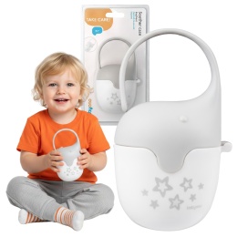 Etui na smoczek BabyOno pojemnik uniwersalny z mocowaniem biały słonik