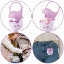 Etui na smoczek BabyOno pojemnik uniwersalny z mocowaniem różowy słonik