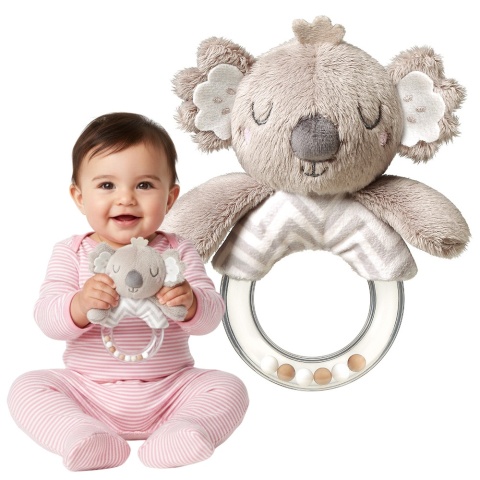 Miś grzechotka dla niemowląt zabawka sensoryczna pluszak Babyono Koala Coco
