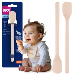 Łyżeczka Lovi pierwsza do karmienia dla niemowląt do nauki 2 szt. beżowa