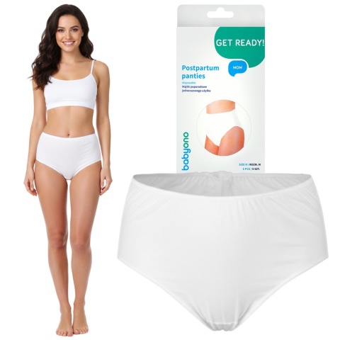 Majtki poporodowe Babyono jednorazowe figi oddychające 90 cm M 5 szt