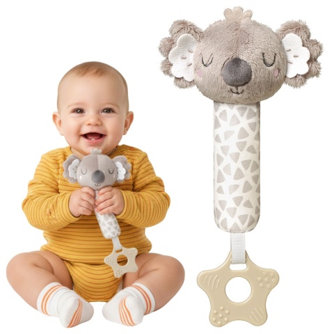Miś pluszak przytulanka piszczek szeleścik Babyono z gryzakiem Koala Coco