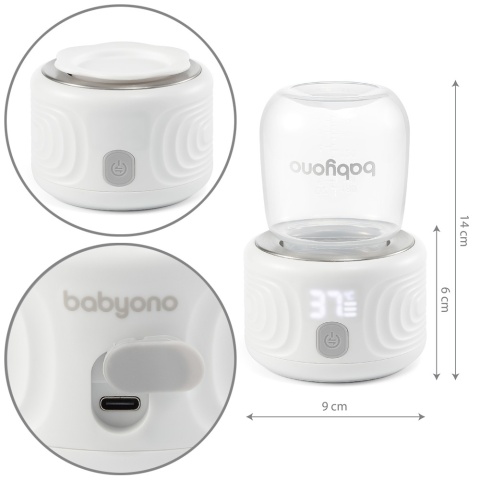 Podgrzewacz do butelek przenośny bezprzewodowy Babyono 180 ml 37°C w 2 min.