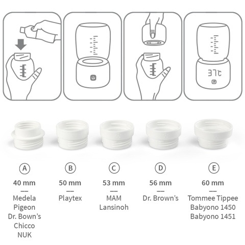 Podgrzewacz do butelek przenośny bezprzewodowy Babyono 180 ml 37°C w 2 min.