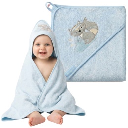 Ręcznik kąpielowy Babyono dla dzieci z kapturem bambus 100x100 lisek
