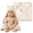 Ręcznik kąpielowy Babyono dla dzieci z kapturem hipoalergiczny 100x100 ecru