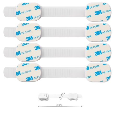 Zabezpieczenia szafek szuflad mebli blokada Babyono samoprzylepna 4 szt. 3M