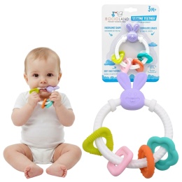 Gryzak sensoryczny silikonowy Bocioland na ząbkowanie fioletowy króliczek