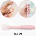 Łyżeczka dla niemowląt do karmienia Bocioland miękka silikonowa różowa