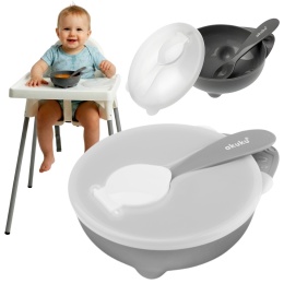 Miseczka do karmienia niemowląt i nauki jedzenia pokrywka łyżeczka 250 ml