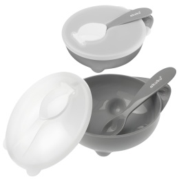 Miseczka do karmienia niemowląt i nauki jedzenia pokrywka łyżeczka 250 ml