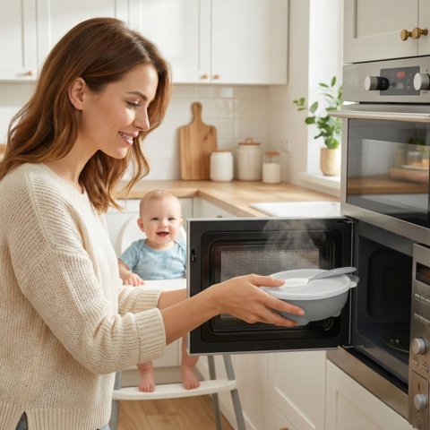 Miseczka do karmienia niemowląt i nauki jedzenia pokrywka łyżeczka 250 ml