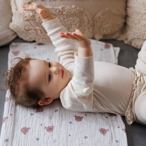 Pieluchy muślinowe Babyono pieluszki 70x70 antybakteryjne miękkie x3 dusty