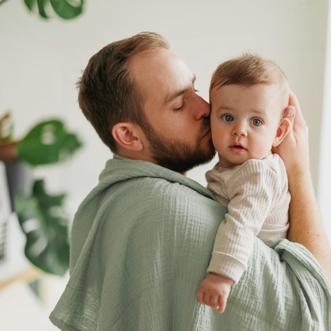 Pieluchy muślinowe Babyono pieluszki 70x70 antybakteryjne miękkie x3 zieleń