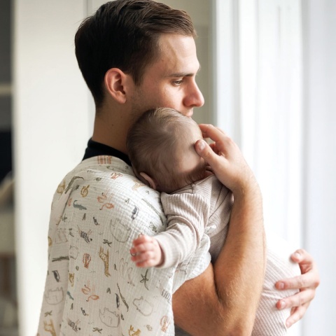 Pieluchy muślinowe Babyono pieluszki 70x70 antybakteryjne miękkie x3 zieleń