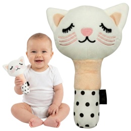 Pluszak przytulanka piszczek kotek Bocioland zabawka sensoryczna edukacyjna