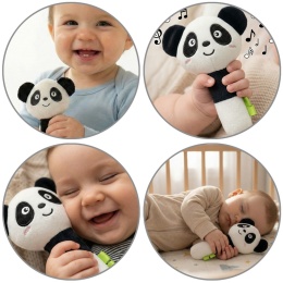 Pluszak przytulanka piszczek panda Bocioland zabawka sensoryczna edukacyjna