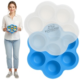 Pojemnik na żywność silikonowy do mrożenia posiłków dla dzieci 7 x 65 ml