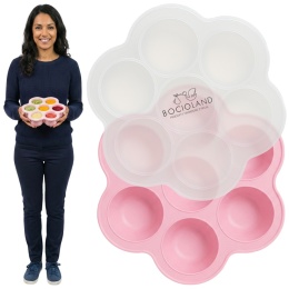 Pojemnik na żywność silikonowy do mrożenia posiłków dla dzieci 7 x 65 ml