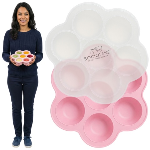Pojemnik na żywność silikonowy do mrożenia posiłków dla dzieci 7 x 65 ml