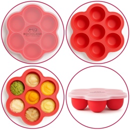 Pojemnik na żywność silikonowy do mrożenia posiłków dla dzieci 7 x 65 ml