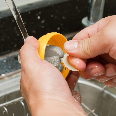 Szczotka do mycia butelek smoczków rurek Babyono zestaw 5w1 biało szary