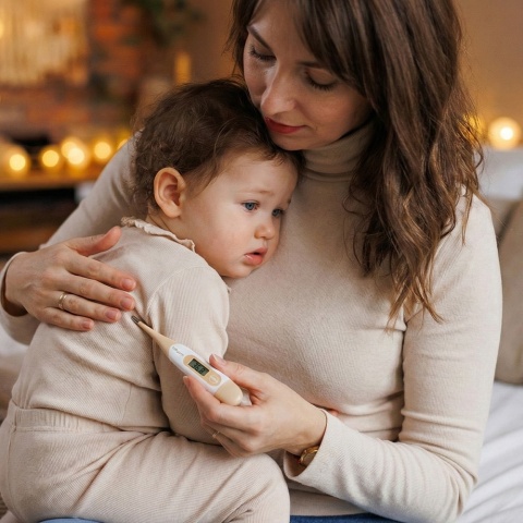 Termometr elektroniczny Babyono dla dzieci z miękką elastyczną końcówką