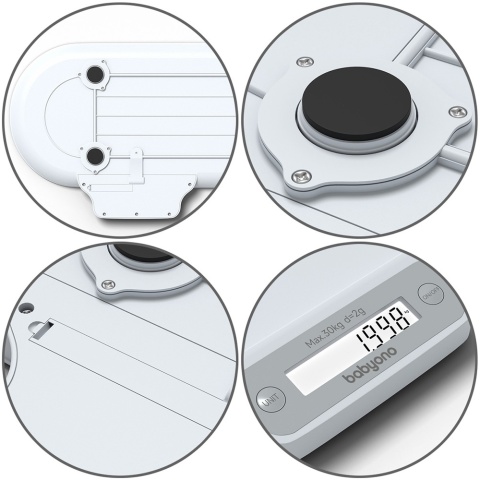 Waga elektroniczna dla niemowląt Babyono bardzo dokładna biała do 30 kg