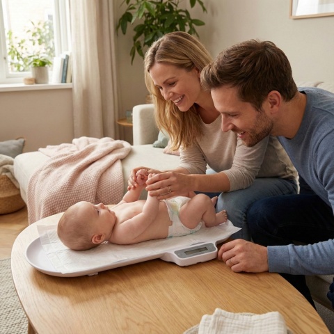 Waga elektroniczna dla niemowląt Babyono bardzo dokładna biała do 30 kg