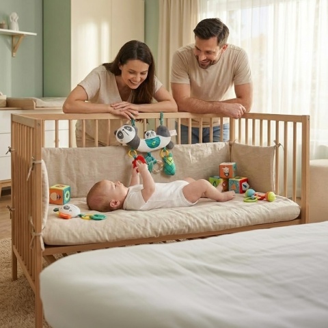 Zawieszka do wózka fotelika łóżeczka Bocioland sensoryczna edukacyjna panda