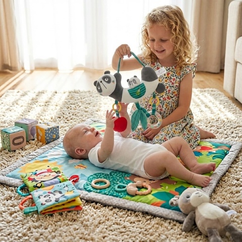 Zawieszka do wózka fotelika łóżeczka Bocioland sensoryczna edukacyjna panda