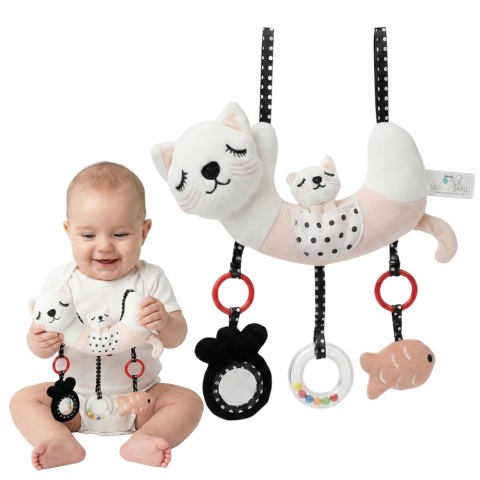 Zawieszka do wózka fotelika łóżeczka Bocioland sensoryczna edukacyjna kotek