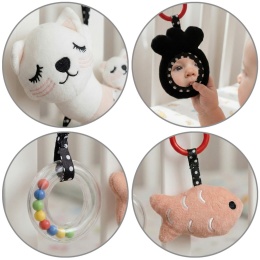 Zawieszka do wózka fotelika łóżeczka Bocioland sensoryczna edukacyjna kotek