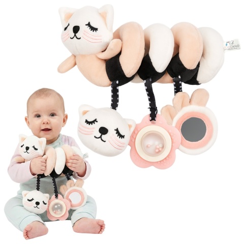 Zawieszka do wózka fotelika łóżeczka spiralna Bocioland sensoryczna kotek