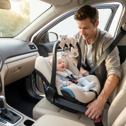 Zawieszka do wózka fotelika łóżeczka spiralna Bocioland sensoryczna kotek