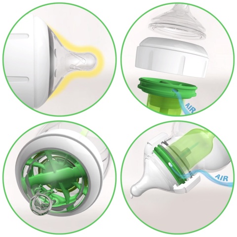 Dr Browns Butelka antykolkowa Options + średni przepływ królik 330 ml 3+