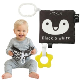 Książeczka sensoryczna Babyono kontrastowa gryzak zawieszka Black & White