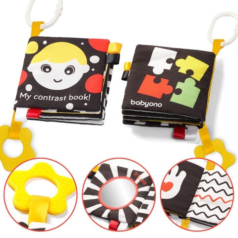 Książeczka sensoryczna Babyono kontrastowa z gryzakiem My Contrast Book