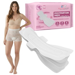 Podkłady poporodowe ze skrzydełkami podpaski Bocioland wysokochłonne 10x M