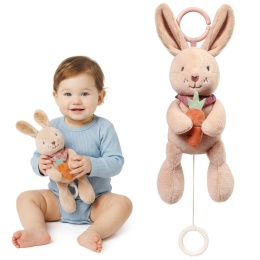 Pluszak królik pozytywka zawieszka do wózka przytulanka BabyOno Rabbit Karo